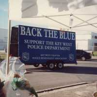 A float that reads back the blue. Support the Key West police department.