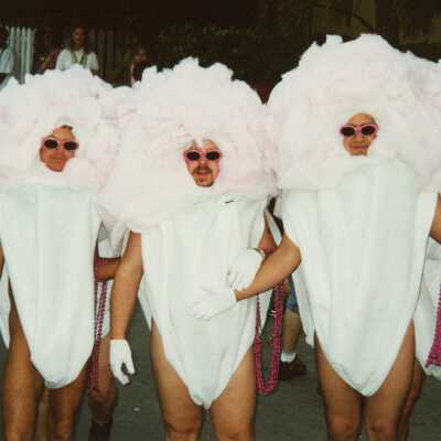 Unknown people dressed up.