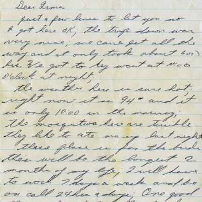 Letter from Naval Air Station Key West during Cuban Missile Crisis: Copyright: © Key West Art & Historical Society