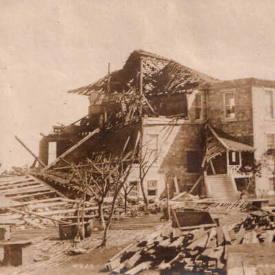 Damaged buildings