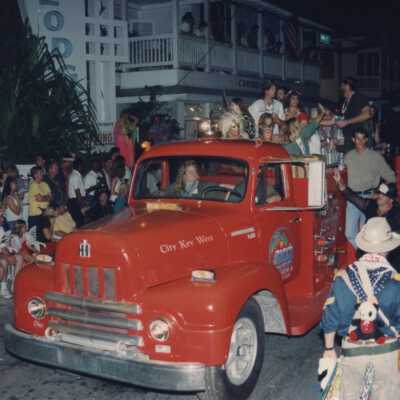 Rick's complex float in the parade.