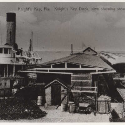 Steamer and train at Knight's Key Dock