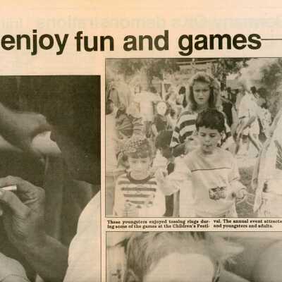 Multiple pictures and captions in the Key West Citizen about Children's Day.