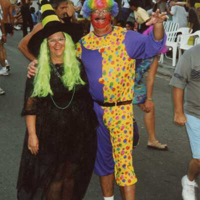 Unknown people dressed up.