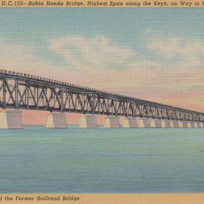 Bahia Honda Bridge, Highest Span Along the Keys, on Way to Key West, Fla.