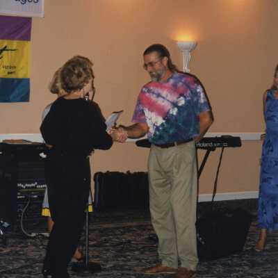 Unknown people at a ceremony.