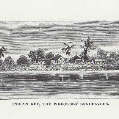 Drawing of ships near Indian Key