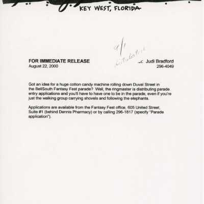 A release about the parade.