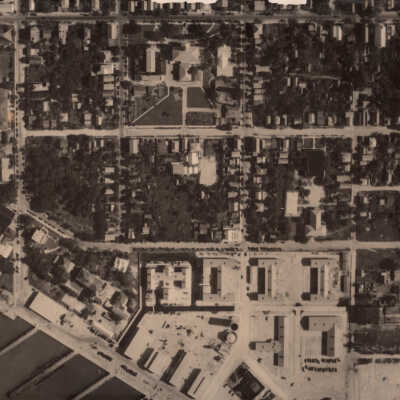 Aerial view, perhaps Whitehead, Thomas, and Emma Streets