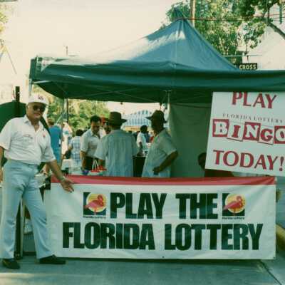 The Florida lottery booth at the FF street fair.