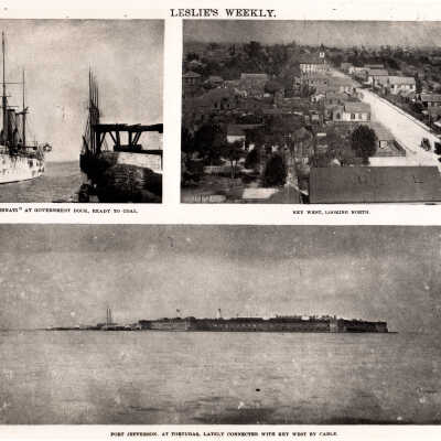 CINCINNATI at Government Dock, Key West Looking North, Fort Jefferson at Tortugas