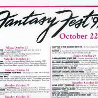 A poster of the Fantasy Fest 2000 schedule of events.