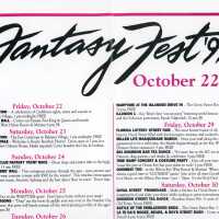 A poster of the Fantasy Fest 2000 schedule of events.