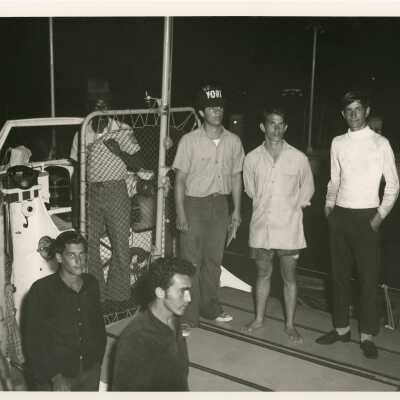 Unknown men on a boat