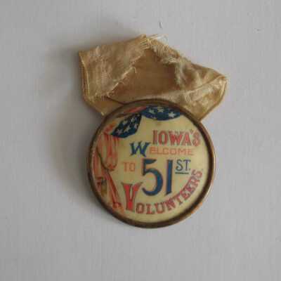 Iowa 51th Volunteers Pinback Button