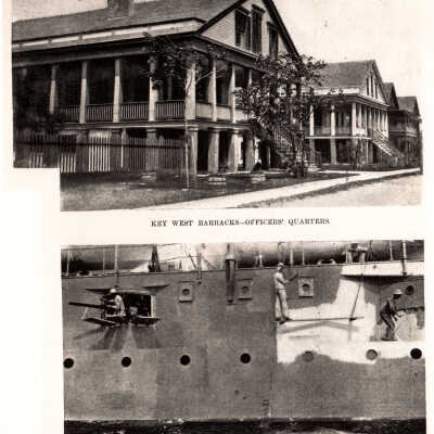 Key West Barracks Officers' Quarters and US gunboat "Helena"