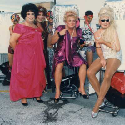 Unknown people dressed up.