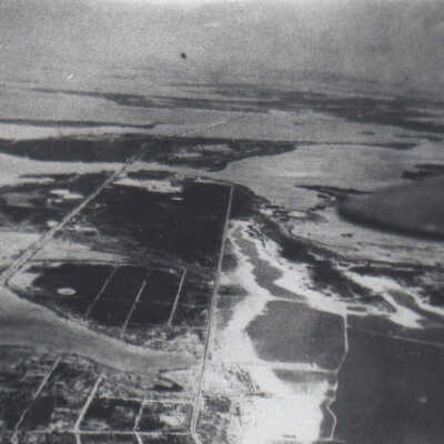 Aerial view of Boca Chica, Stock Island, Key West County Road, and the salt ponds