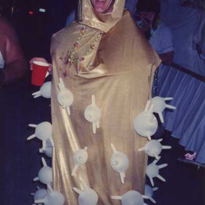 Unknown person dressed up.