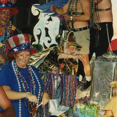 Wilhelmina Harvey on a float.