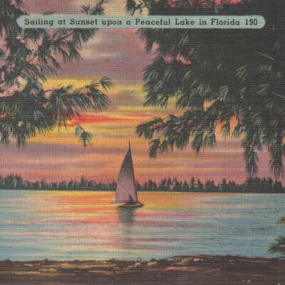 Sailing at Sunset upon a Peaceful Lake in Florida