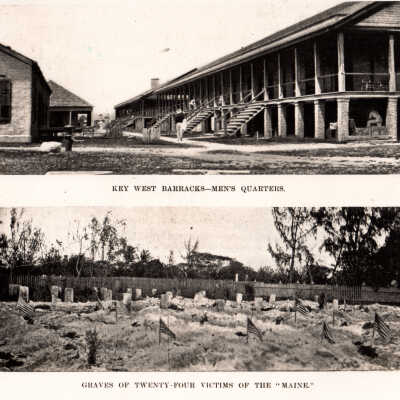 Key West Barracks and graves of victims of the MAINE