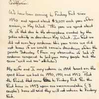          A letter to the Fantasy Fest committee from William H. Bruner.
   
