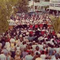A band playing in a parade