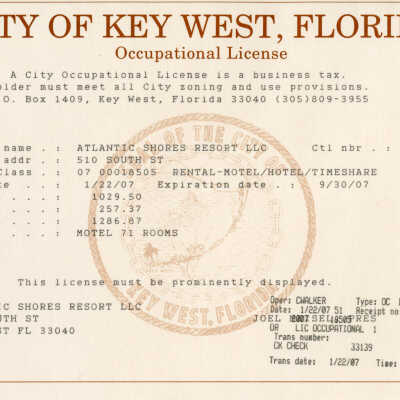 Occupational License for Atlantic Shores