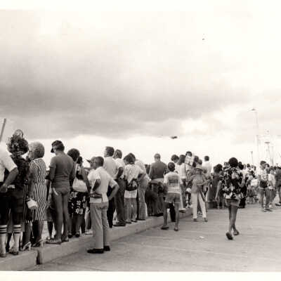 Group on a pier