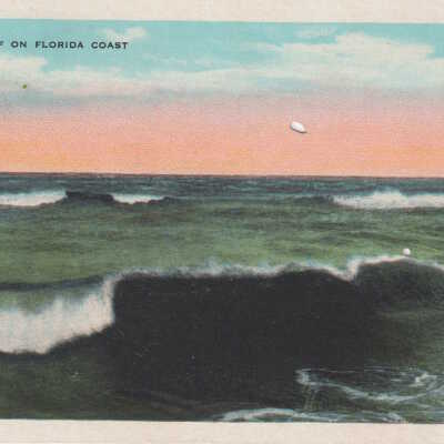 Rough Surf on Florida Coast.