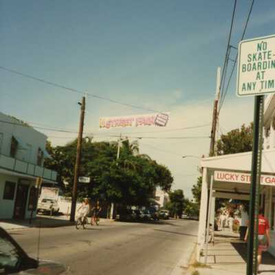 The Street fair sign on Duval Street.