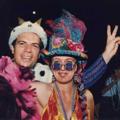 Unknown people dressed up.