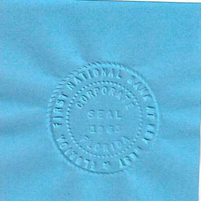 First National Bank Corporate Seal Press