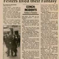 An article in the Key West Citizen that reads Festers lived their Fantasy.