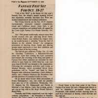 An article in the Reporter newspaper that reads Fantasy Fest Set for Oct 18-27.