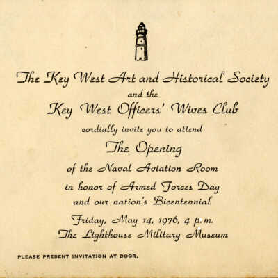 Invitation to Lighthouse Naval Aviation Room