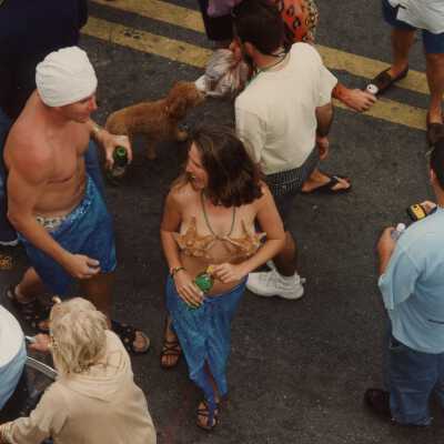 Unknown people dressed up.