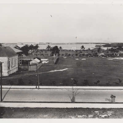 Bay View Park with a train in the background