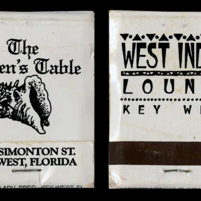 The Queen's Table and the West Indies Lounge Matchbook