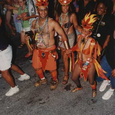 Unknown people dressed up.