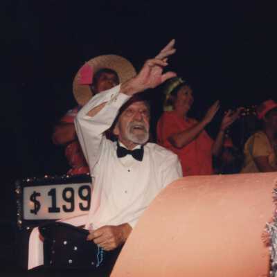 Capt. Tony on a float in the parade.