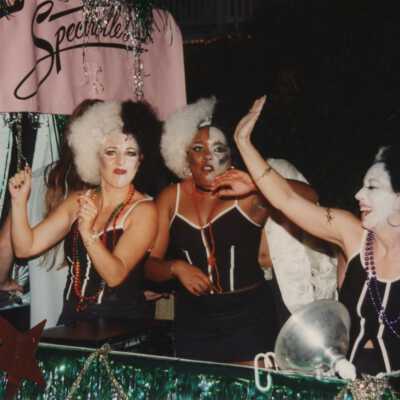 The Spectrelles on a float in the parade.