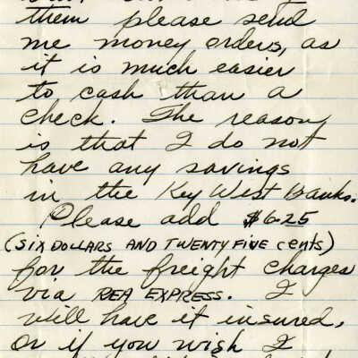 Letter Written by Mario Sanchez to Charles and Barbara Martin