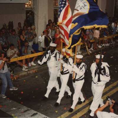 Military opening the parade.