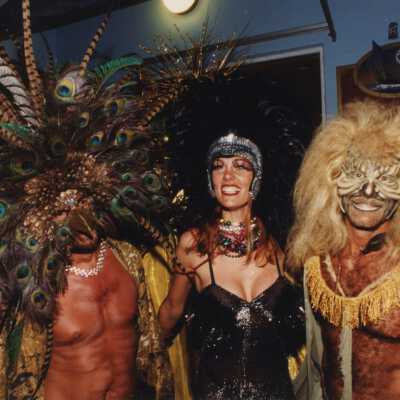 Unknown people dressed up.