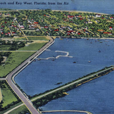 Highway Approach and Key West, Florida, from the Air