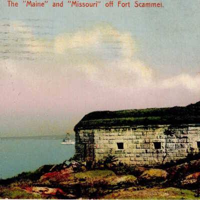 Portland, Me. The "MAINE" and "MISSOURI" off Fort Scammel