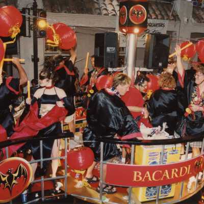 The Bacardi float in the parade.