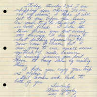 Letter Written by Mario Sanchez to Charles Martin